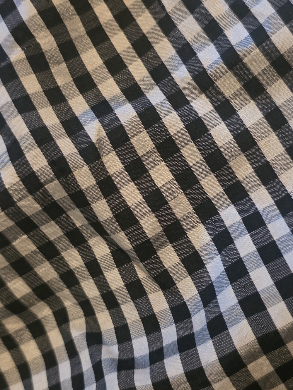Vintage Silk Black & White Gingham Silk Women’s Skirt - Picture 2 of 9